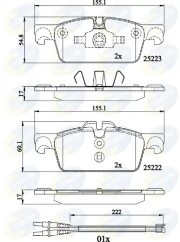 Тормозные колодки дисковые COMLINE CBP22195