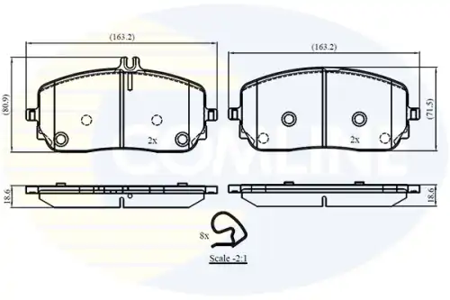 Тормозные колодки дисковые передняя ось COMLINE CBP02863