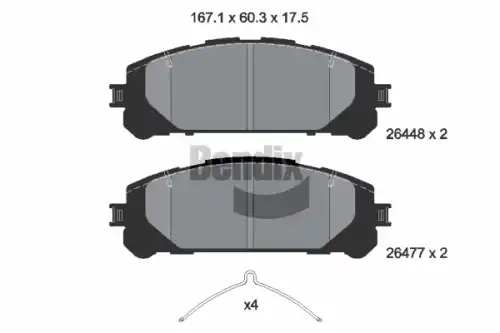 Тормозные колодки дисковые передняя ось BENDIX BPD2389