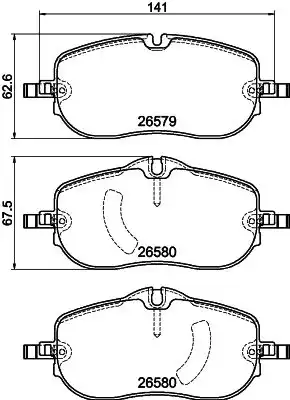 Тормозные колодки дисковые HELLA 8DB 355 044-391