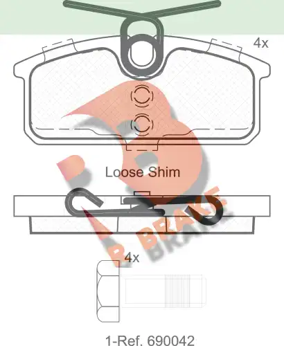Тормозные колодки дисковые R BRAKE RB2084