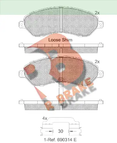 Тормозные колодки дисковые R BRAKE RB2130