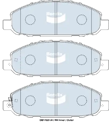 Тормозные колодки дисковые передняя ось BENDIX DB1769HD