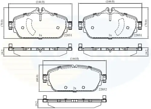 Тормозные колодки дисковые передняя ось COMLINE CBP02346