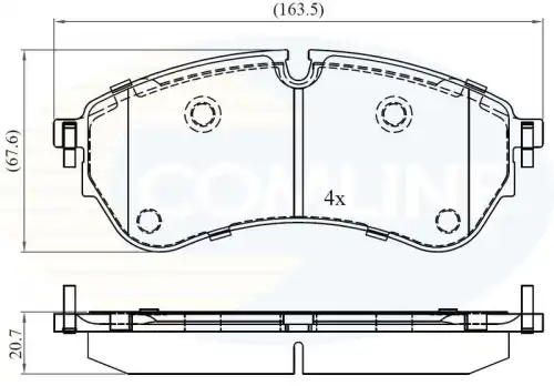 Тормозные колодки дисковые передняя ось COMLINE CBP02388