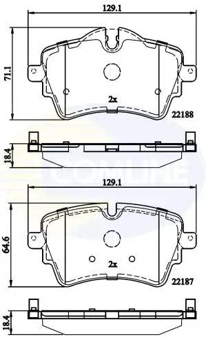 Тормозные колодки дисковые передняя ось COMLINE CBP02261