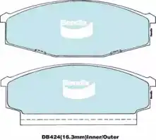 Тормозные колодки дисковые BENDIX DB424GCT