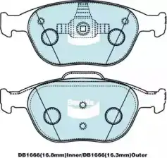 Тормозные колодки дисковые BENDIX DB1666GCT