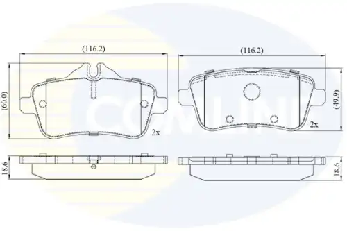 Тормозные колодки дисковые задняя ось COMLINE CBP02642