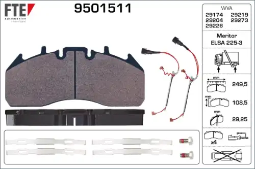 Тормозные колодки дисковые FTE 9501511