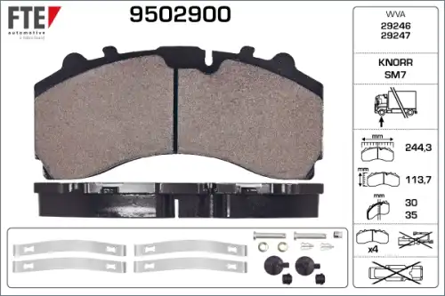 Тормозные колодки дисковые FTE 9502900