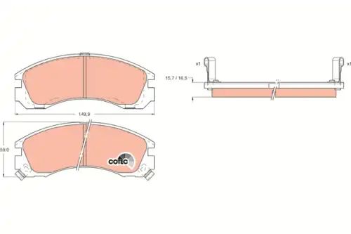 Тормозные колодки дисковые TRW GDB1126DT