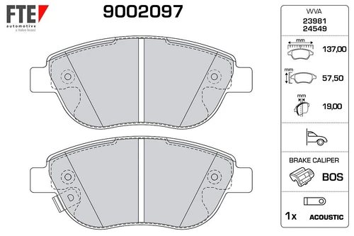 Тормозные колодки дисковые FTE 9002097
