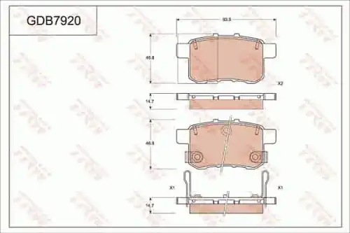 Тормозные колодки дисковые TRW GDB7920DT