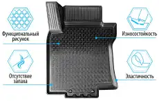 Коврики в салон RIVAL 19202001 JAC J7 2020-н.в. 4 шт., черный
