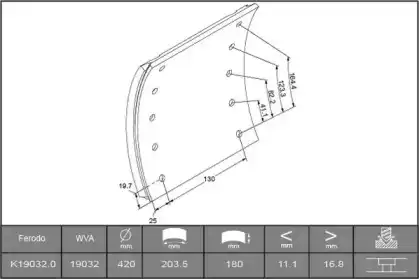 Тормозные колодки барабанные ABEX B2870744