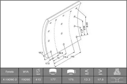 Тормозные колодки барабанные ABEX B2754750