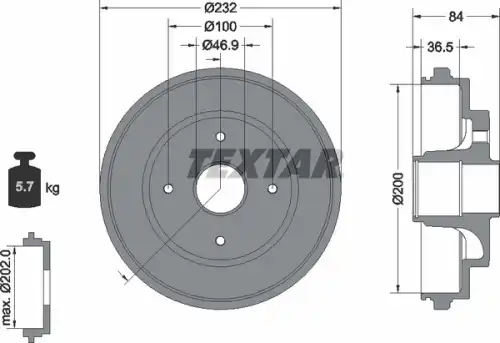 Тормозной барабан 94049400 TEXTAR