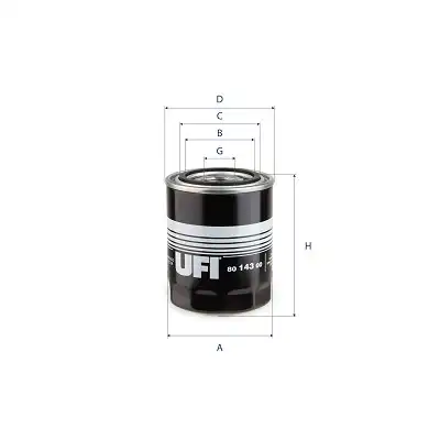Фильтр, система рабочей гидравлики 80.143.00 UFI