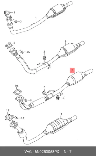 Гофра глушителя VAG 6N0253058PX L= d=