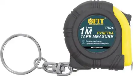 Рулетка-брелок прорезин.корпус 2 м x 8 мм 17825 FIT TOOLS