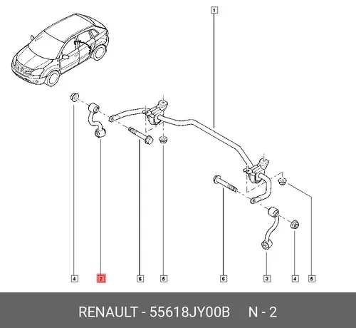 Тяга стабилизатора RENAULT 55618JY00B