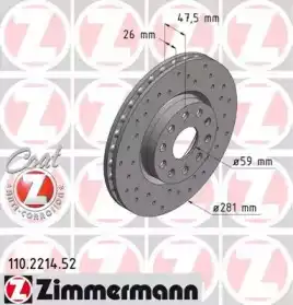 Тормозной диск ZIMMERMANN 110.2214.52
