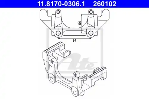 скоба суппорта!\ VW Multivan/Transporter 03> 11.8170-0306.1 ATE
