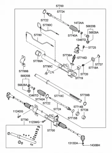 Рулевая рейка KIA 577002C000