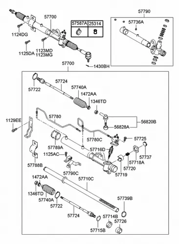 Рулевая рейка KIA 577002D000