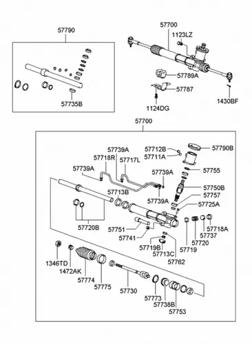 Рулевая рейка KIA 5770038200