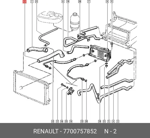 патрубок радиатора Citr 7700757852 RENAULT