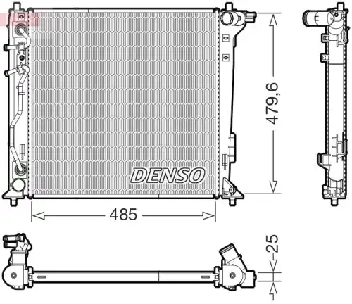 Радиатор системы охлаждения двигателя DENSO DRM41030