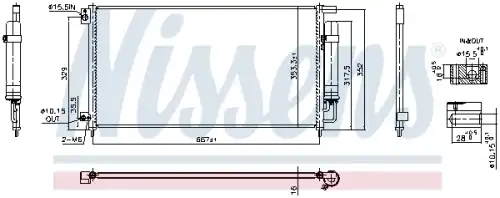 Конденсатор, кондиционер 940926 NISSENS