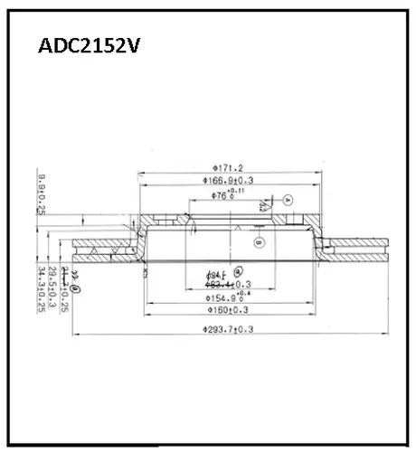 Тормозной диск ALLIED NIPPON ADC2152V