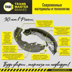 Тормозные колодки барабанные TRANSMASTER TH114