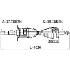 Вал приводной в сборе FEBEST 2314-7ERH
