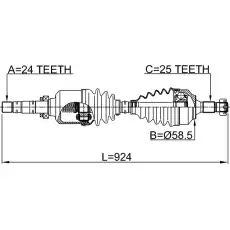 Вал приводной в сборе FEBEST 2514-B7MTRH