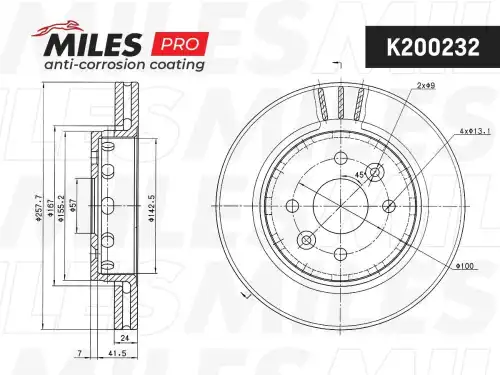 Тормозной диск MILES K200232