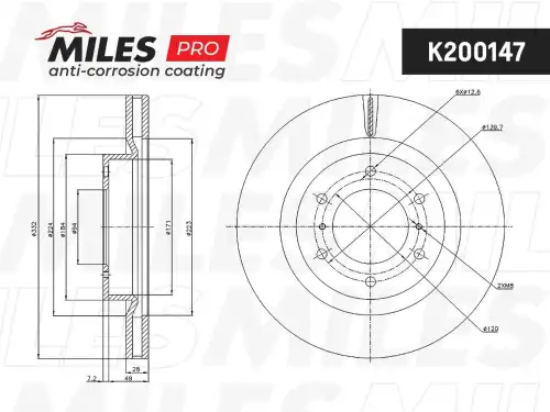 Тормозной диск MILES K200147