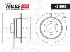 Тормозной диск MILES K211683