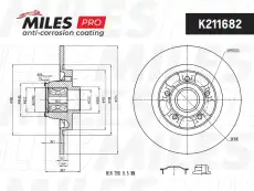 Тормозной диск MILES K211682