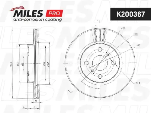 Тормозной диск MILES K200367