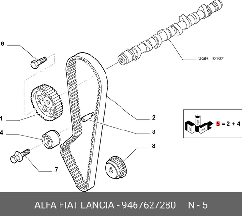 ремкомплект ГРМ Fiat 9467627280