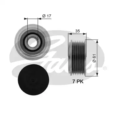 шкив генератора Ford OAP7070 GATES