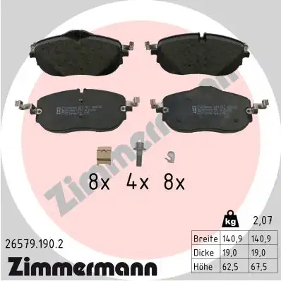 Тормозные колодки дисковые ZIMMERMANN 26579.190.2