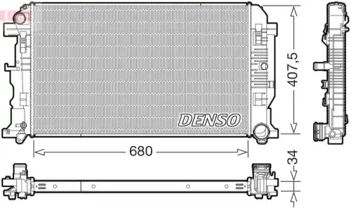 Радиатор системы охлаждения двигателя DENSO DRM32053