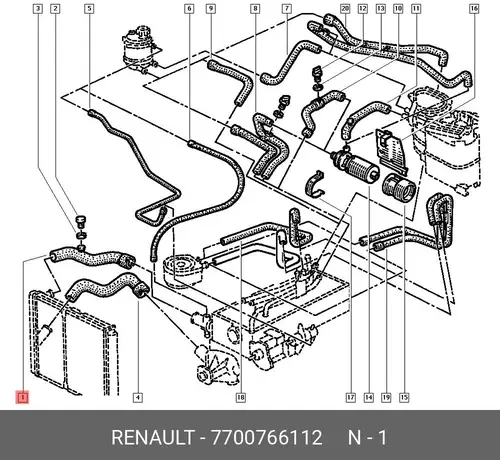 патрубок радиатора Audi 7700766112 RENAULT