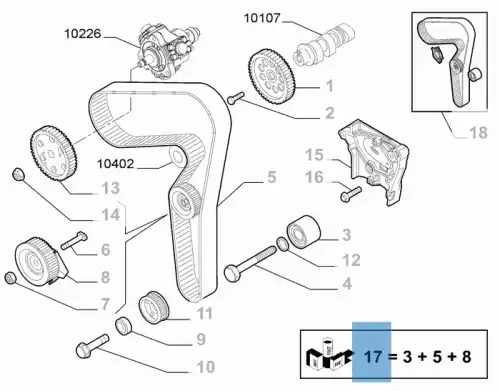 Комплект ГРМ 71754562 FIAT