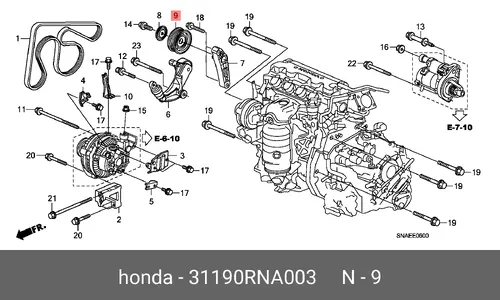 PULLEYCOMP,IDLER 31190RNA003 HONDA